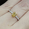 Золотое кольцо 17р 750 пробы с бриллиантами, Овал 0,81Ct VS1/FIY, 0.15Ct VVS2/H, фото 6