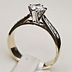 Золотое кольцо 18р с бриллиантами, 0.4Ct SI1/1, 0.12Ct VS1/I  VG, фото 7