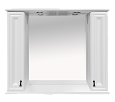 Зеркальный шкаф Misty Лувр - 105 с 2-мя шкафчиками белый