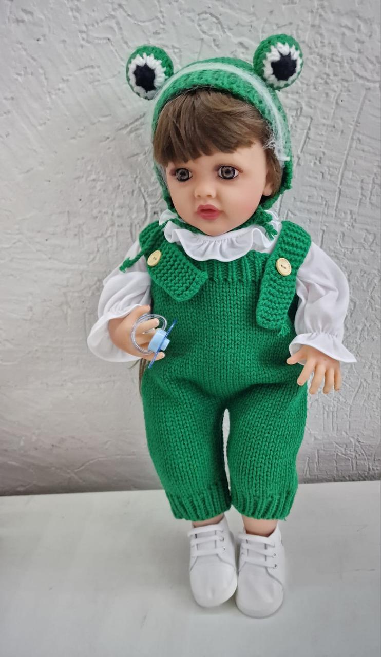 Кукла реборн Baby Born говорящая костюм лягушонок 55 см аксессуары в комплекте, руки и ноги подвижные - фото 1 - id-p113873489