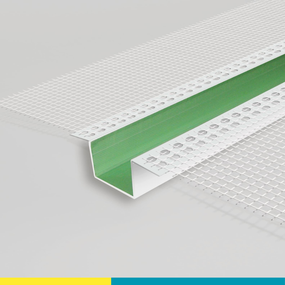 Купить рустовочный фасадный профиль ПВХ с сеткой Profigips, 20х30х3000 мм