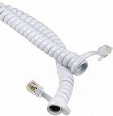 Телефонный кабель для трубки,4Р4С, спирального вида,3 метра, белый,черный - фото 1 - id-p88154228