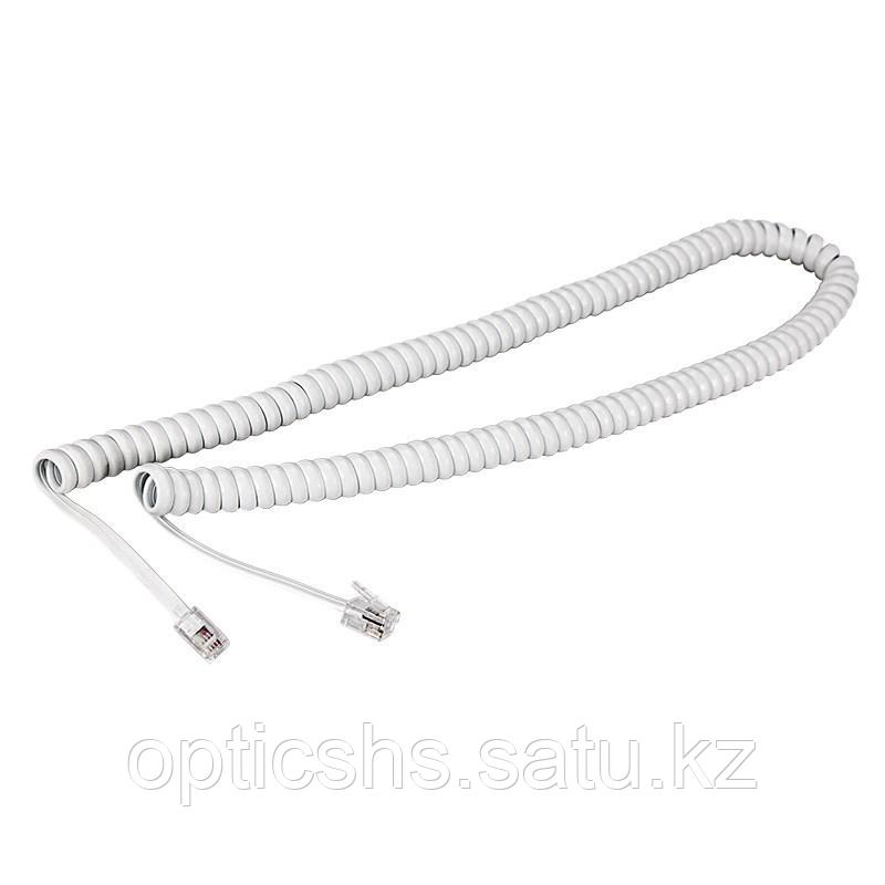 Телефонный кабель для трубки,4Р4С, спирального вида,2 метра, белый,черный - фото 2 - id-p51676146