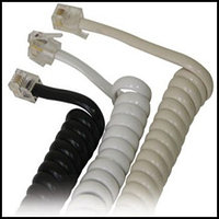 Телефонный кабель для трубки,4Р4С, спирального вида,5 метра, белый,черный