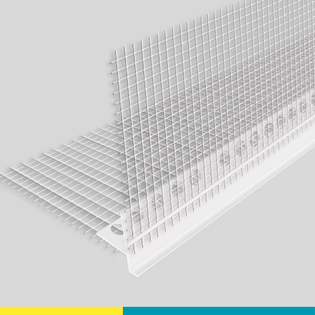 Купить профиль капельник ПВХ фасадный, закрытый, с сеткой Profigips