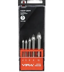 Набор сверл Vira по стеклу и керамике 5 шт.