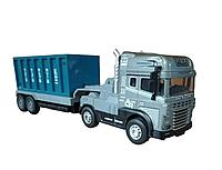 Детская инерционная машина игрушка контейнеровоз / Игрушечная машинка грузовик / Спецтехника для м