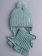 Детский зимний комплект: шапка и манишка