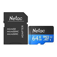 Карта памяти MicroSD, Netac P500 Standart 64GB NT02P500STN-064G-R