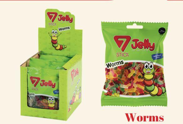 Мармелад 7JELLY Worms-червь, блок 12 шт.