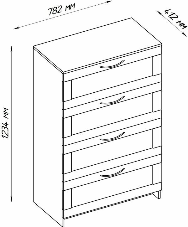 Комод с 4 ящиками Сириус Шведский Стандарт белый 78x124 см - фото 4 - id-p113879081