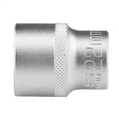 Головка торцевая, 22 мм, 12-гранная, CrV, под квадрат 1/2", хромированная// Stels