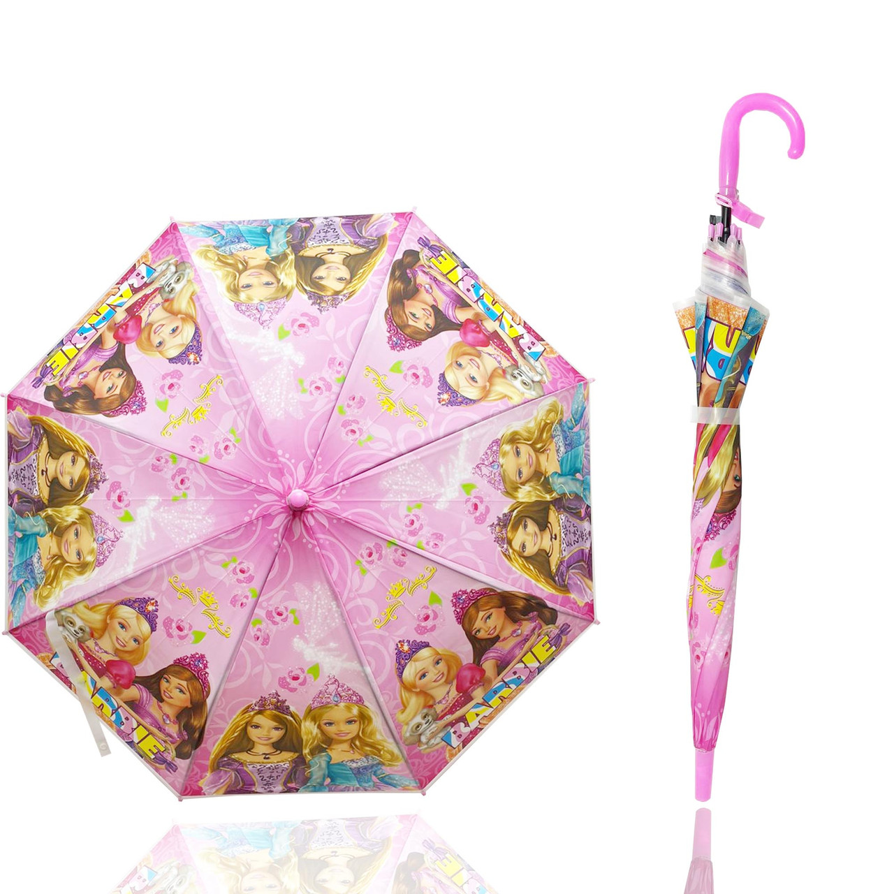 Детский зонт трость со свистком 67 см барби - фото 1 - id-p113879523
