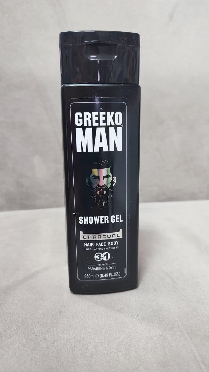 Greeko Man SHOWER GEL Charcoal 3in1, Vasu (Освежающий ГЕЛЬ для душа МУЖСКОЙ, для Волос, Лица и Тела, Без Параб - фото 1 - id-p113881265