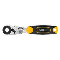 Ключ-трещотка для бит 1/4", 52 зуба, CrMo, адаптер для торцевых головок// Denzel