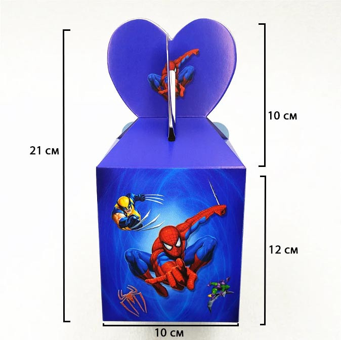 Подарочная коробка герой марвел 21*10 см синяя - фото 2 - id-p113881519