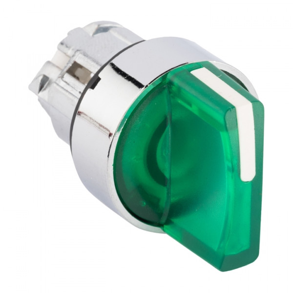 Исполнительный механизм переключателя ХB4 зеленый на 2 положения с фиксацией, с подсветкой с короткой ручкой - фото 1 - id-p113887975