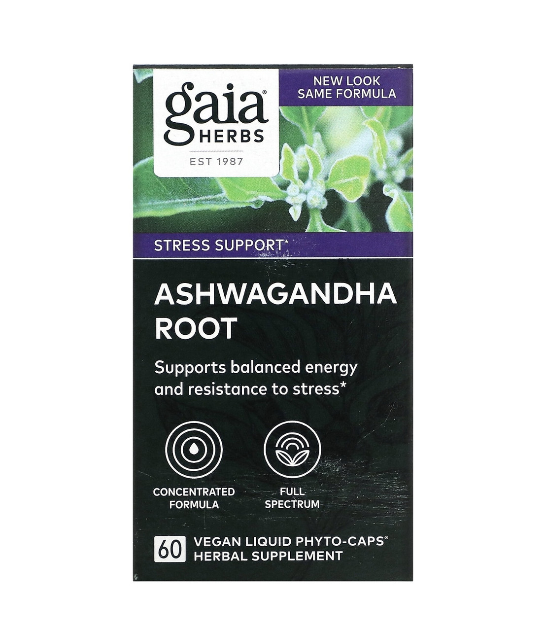 Gaia herbs корень ашваганды 60 веганских фито капсул с жидкостью - фото 1 - id-p113895242