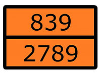 Знак для маркировки опасных грузов "Номер ООН 839/2789" ГОСТ Р 52290-2004 300х400 мм, пленка самоклеящаяся
