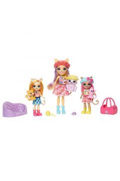 Enchantimals Family Callista Cat Набор кошек куклы + животные Mattel,семейство кошек Кармел