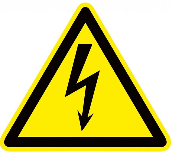 Знак пластик "Опасность поражения электрическим током" (Молния) W08 (100х100мм.) EKF PROxima - фото 1 - id-p113890638