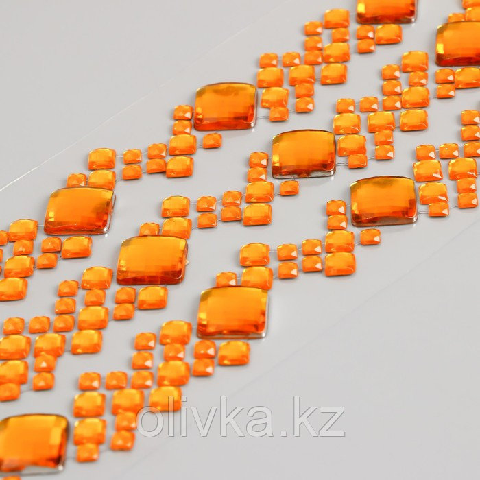 Наклейка пластик стразы "Квадратики разных размеров" МИКС 27,5х10 см - фото 4 - id-p113948345