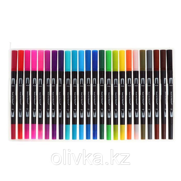 Набор профессиональных маркеров, 24 штуки/24 цвета, двусторонний - фото 2 - id-p113949829