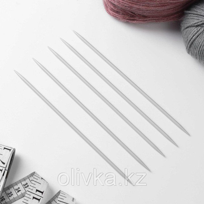 Спицы для вязания, чулочные, с тефлоновым покрытием, d = 4 мм, 20 см, 5 шт - фото 2 - id-p113945632