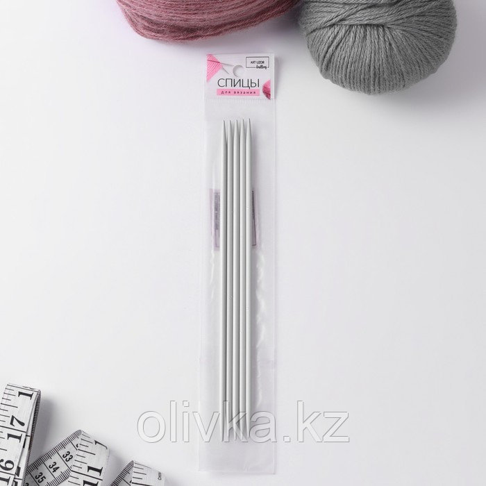 Спицы для вязания, чулочные, с тефлоновым покрытием, d = 4 мм, 20 см, 5 шт - фото 3 - id-p113945632