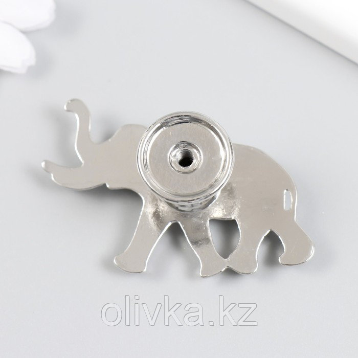 Ручка для шкатулки металл "Индийский слон" серебро 3,3х5,8 см - фото 3 - id-p113958437