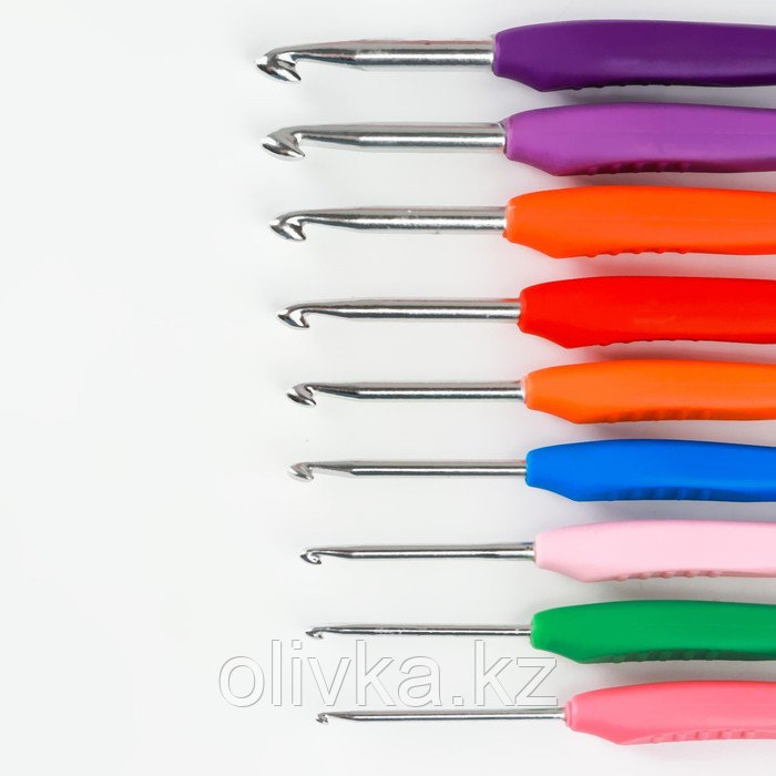 Набор крючков для вязания, d = 2-6 мм, 16 см, 9 шт, цвет разноцветный - фото 3 - id-p113946963