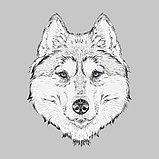 Термотрансфер «Волк», 15,5 × 20 см, цвет чёрный/белый, фото 3