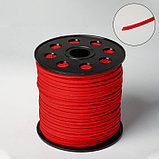 Шнур из искусственной замши на бобине, L= 90м, ширина 2,3мм, цвет красный, фото 2
