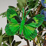 Бабочка для декора и флористики, на прищепке, пластиковая, микс, 1 шт., 8 см, фото 3