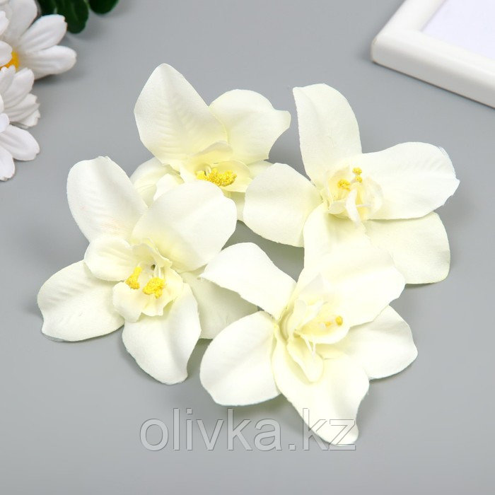 Бутон на ножке для декорирования "Орхидея белая" 7,5х8 см - фото 4 - id-p113957547