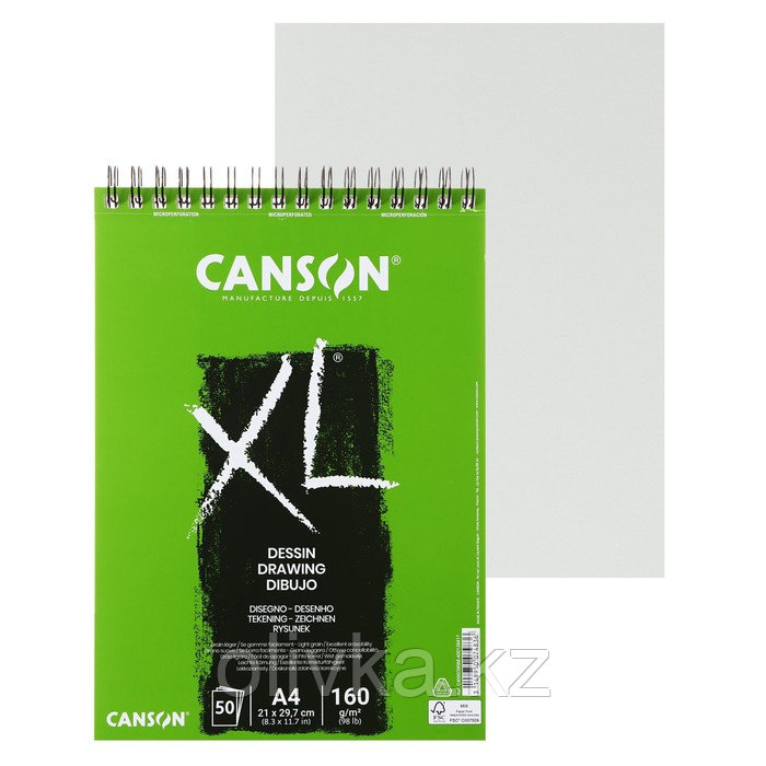 Альбом на спирали для графики CANSON XL Dessin, 21 х 29.7 см, 50 листов, Мелкое зерно, 160 г/м2 - фото 1 - id-p113955693