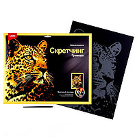 Скретчинг 30 × 40 см, Животные «Красивый леопард»