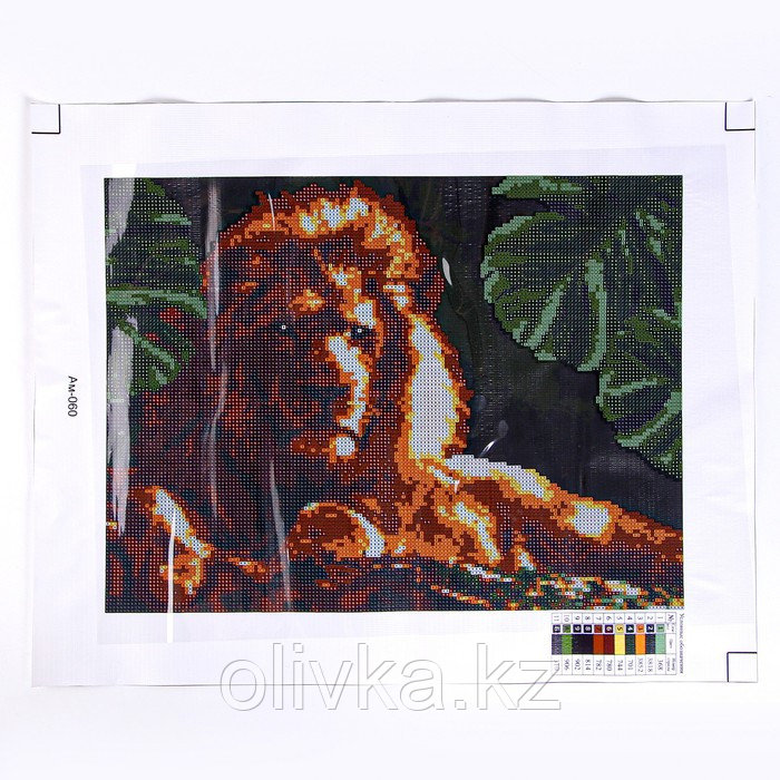 Алмазная мозаика 30 × 40 см, (частичное заполнение) «Мудрый лев» - фото 2 - id-p113953953