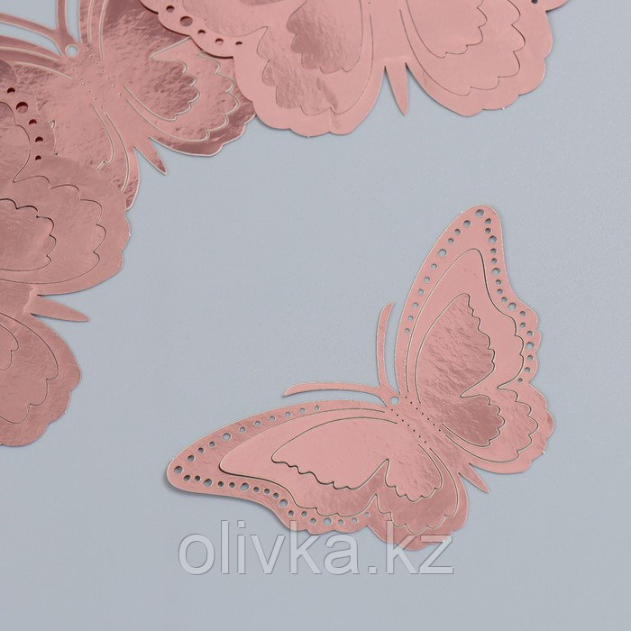 Наклейка пластик "Бабочки многослойные" МИКС 12,10,8,6,4 см