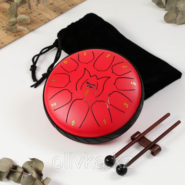 Музыкальный инструмент Глюкофон, красный, 11 лепестков, 17 х 8 см - фото 1 - id-p113957573