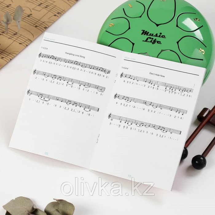 Музыкальный инструмент Глюкофон, зеленый, 8 лепестков, 15 х 9 см - фото 6 - id-p113957574