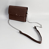 Ручка для сумки, с цепочками и карабинами, 120 × 1,8 см, цвет коричневый, фото 5