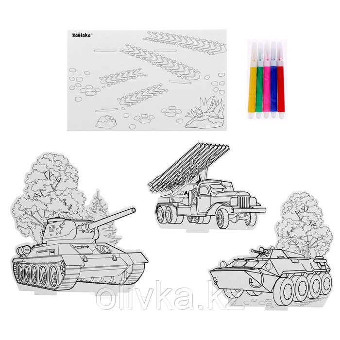 Набор для творчества 3D-раскраска «Военная техника» - фото 2 - id-p113950666
