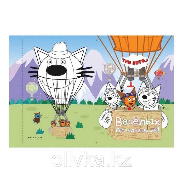 Открытки-раскраски с наклейками «Три кота. Вместе веселее!» - фото 4 - id-p113958528