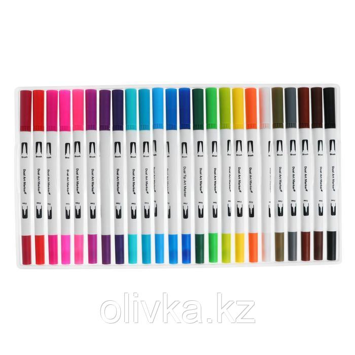 Набор профессиональных маркеров, 24 штуки/24 цвета, двусторонний - фото 2 - id-p113949841