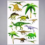 Наклейка пластик интерьерная цветная "Динозавры и пальмы" 50х70 см, фото 2