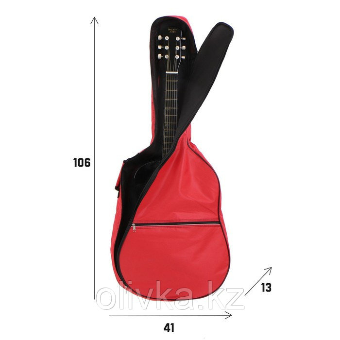 Чехол для гитары Music Life, 106х41х13 см, красный - фото 1 - id-p113952819