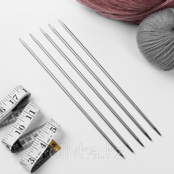 Спицы для вязания, чулочные, d = 4,5 мм, 25 см, 5 шт - фото 2 - id-p113945845