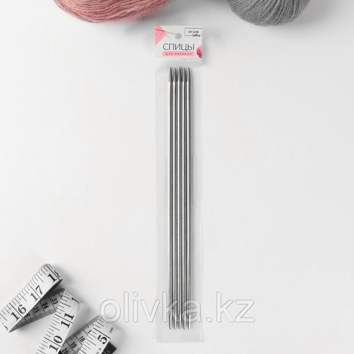 Спицы для вязания, чулочные, d = 4,5 мм, 25 см, 5 шт - фото 3 - id-p113945845