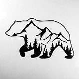 Панно металлическое "Медведь и горы" 60х35 см, фото 3
